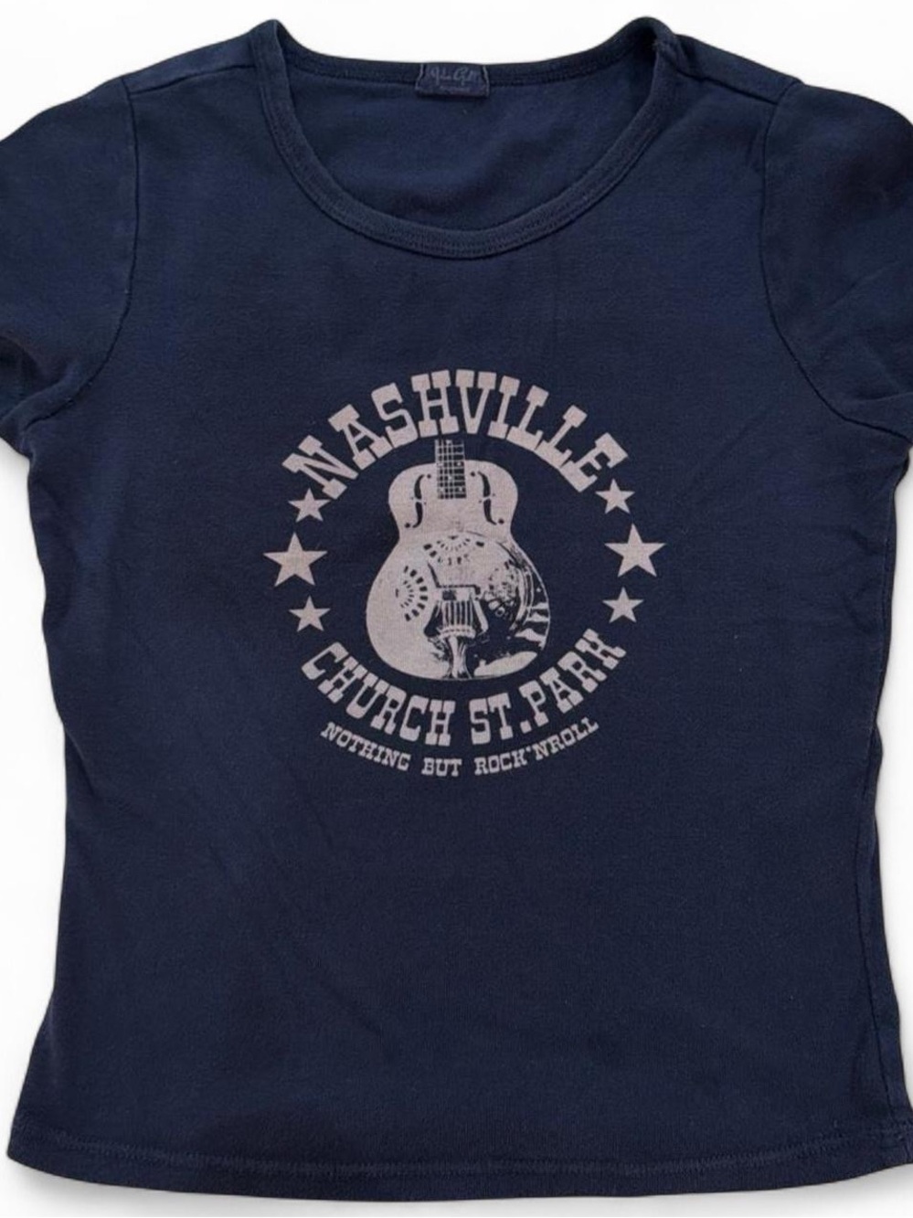 Brandy Melville Navy Graphic Crop Top